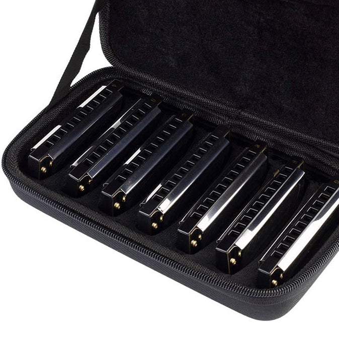 Blues Harp Case for 7 10-Hole Diatonic Harmonicas - Belcanto