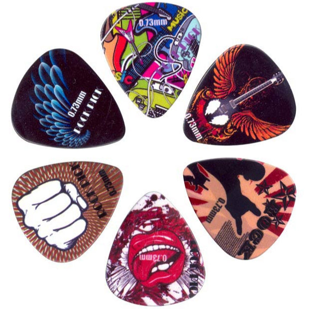 Rock Pick Plectrums 6 Piece Set - 0.73 mm