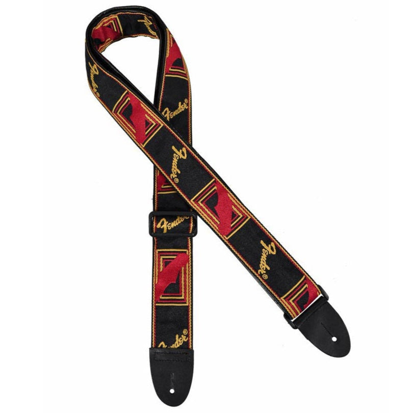 Fender Guitar Strap Monogrammed - Black/Yellow/Red