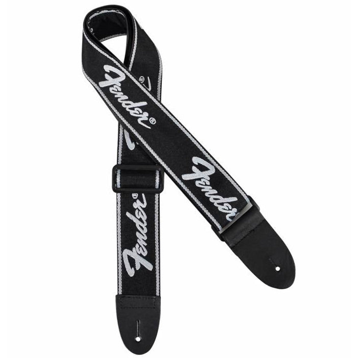 Fender Guitar Strap 'Running Logo' Black & White
