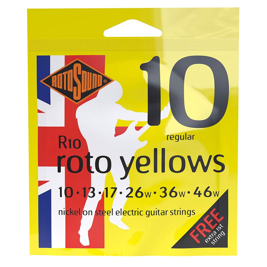 Electric Guitar Strings 10-46 Yellows FREE 1st STRING RotoSound