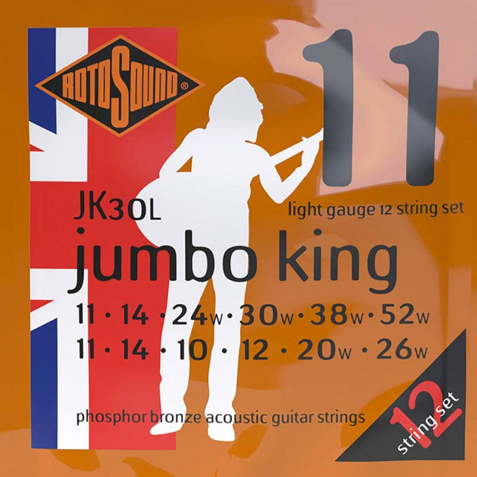 12 String Acoustic Guitar String Set 11-52 - RotoSound JK30L