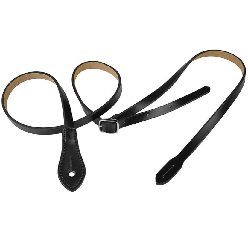 Mandolin Strap Carvel Leather - Black - Gaucho Stellar Series