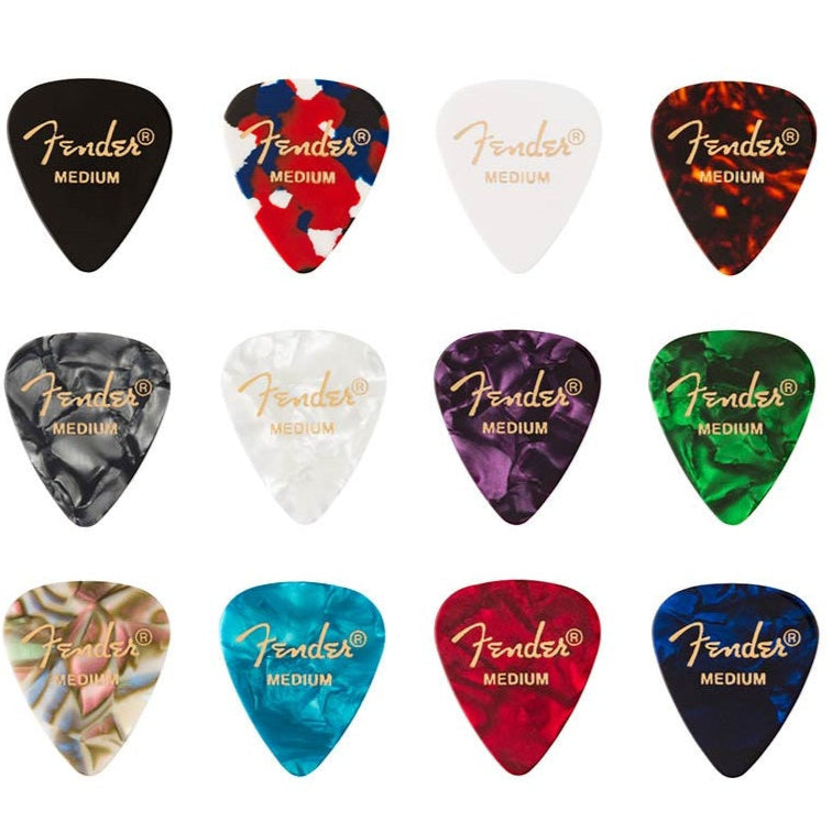 Fender Guitar Plectrum Bundle 12 Picks 351 Shape - Medium