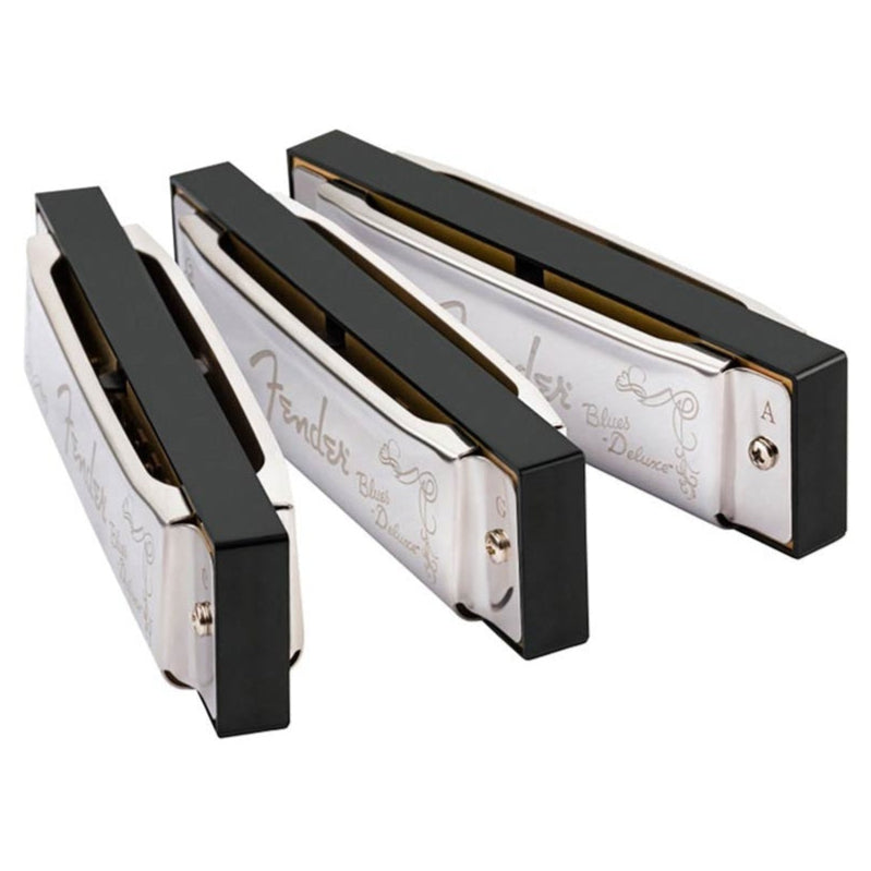Fender Harmonica Blues Deluxe 3 Pack With Case Key C-G-A