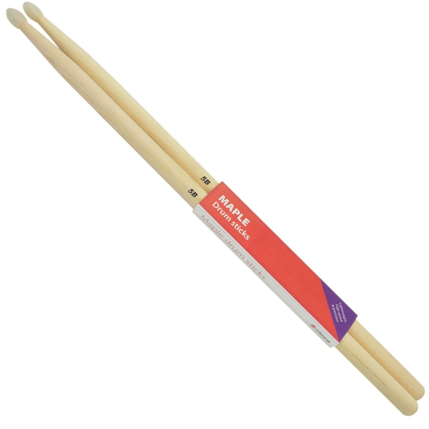 Maple Drumsticks 5B NYLON TIP Pair - Chord M5BN