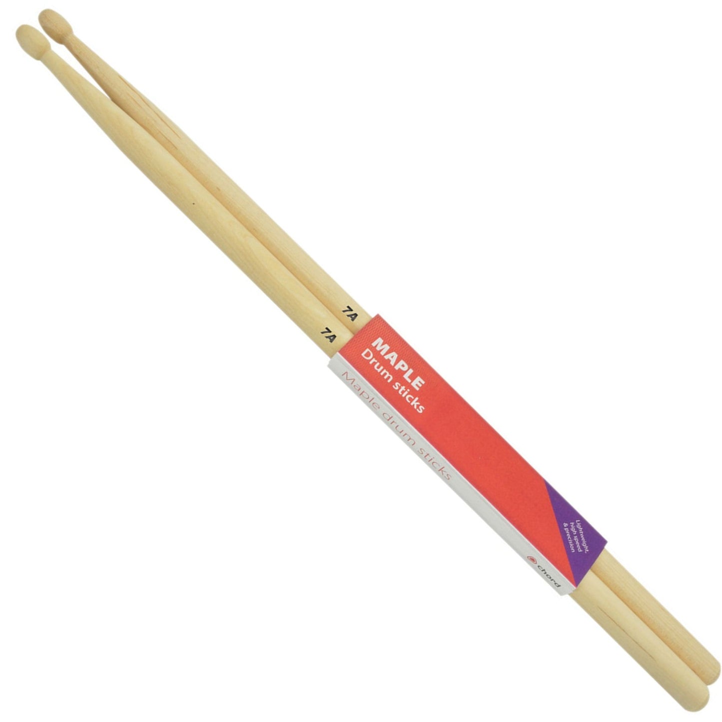 Maple Drumsticks 7A WOOD TIP Pair - Chord M7AW