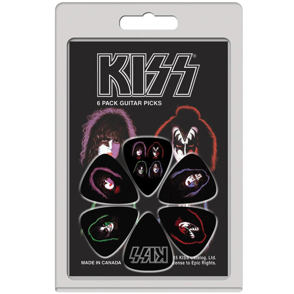 Kiss Faces Plectrum Pick Set 6 Pack