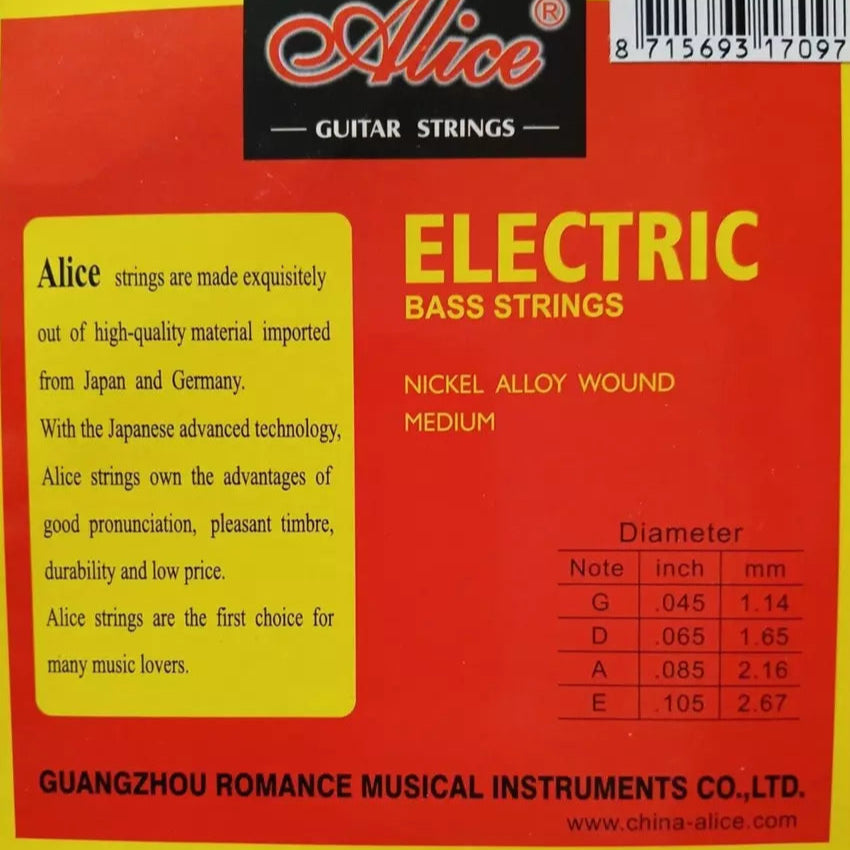 Electric Bass Guitar String Set .045-.105 ALICE