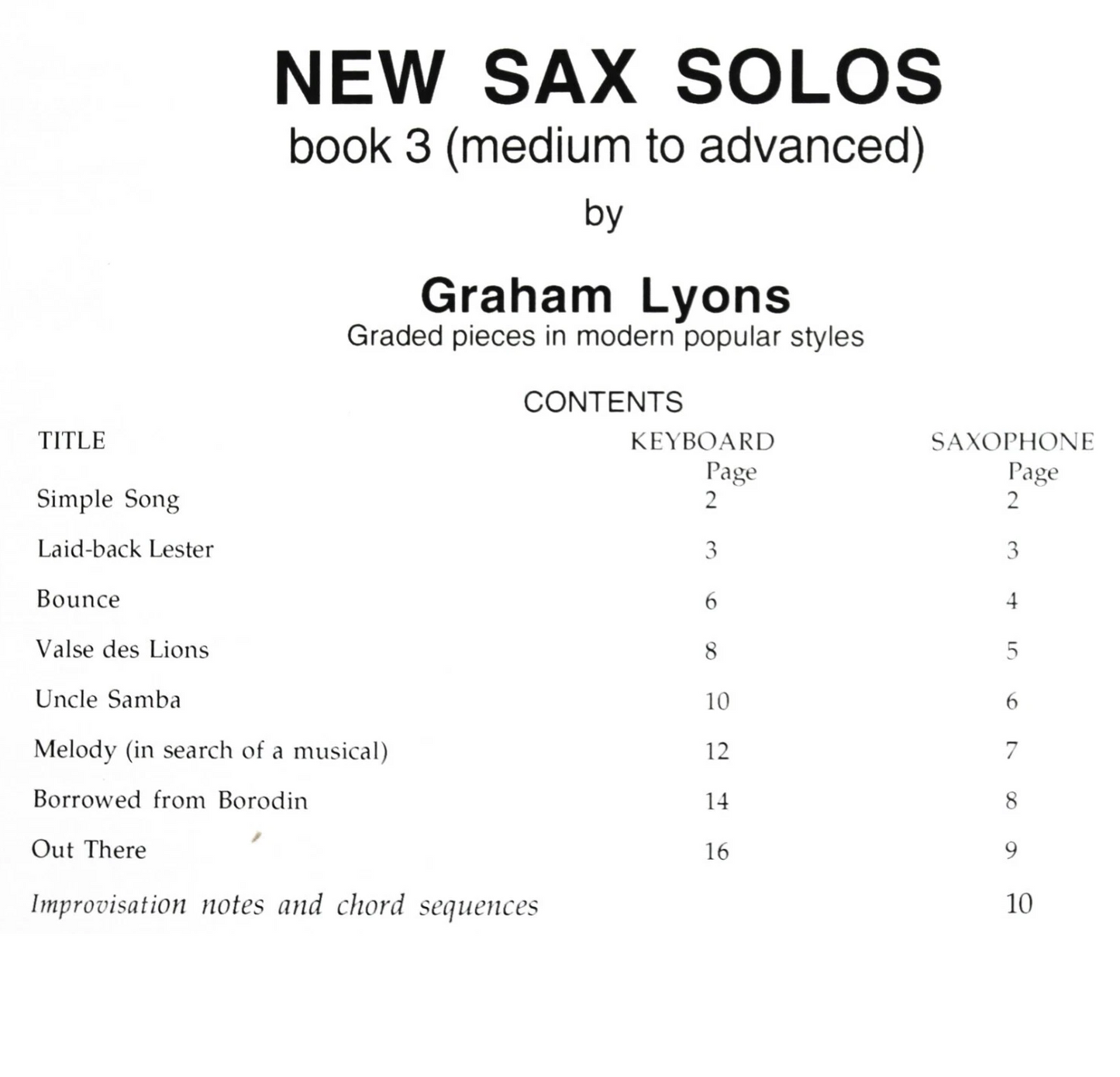 New Alto Sax Solos Book 3 - Graham Lyons - 5025966231744