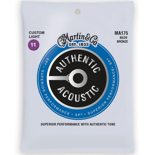 Martin Authentic Acoustic Guitar Strings SP Bronze Custom 11-52 - MA175