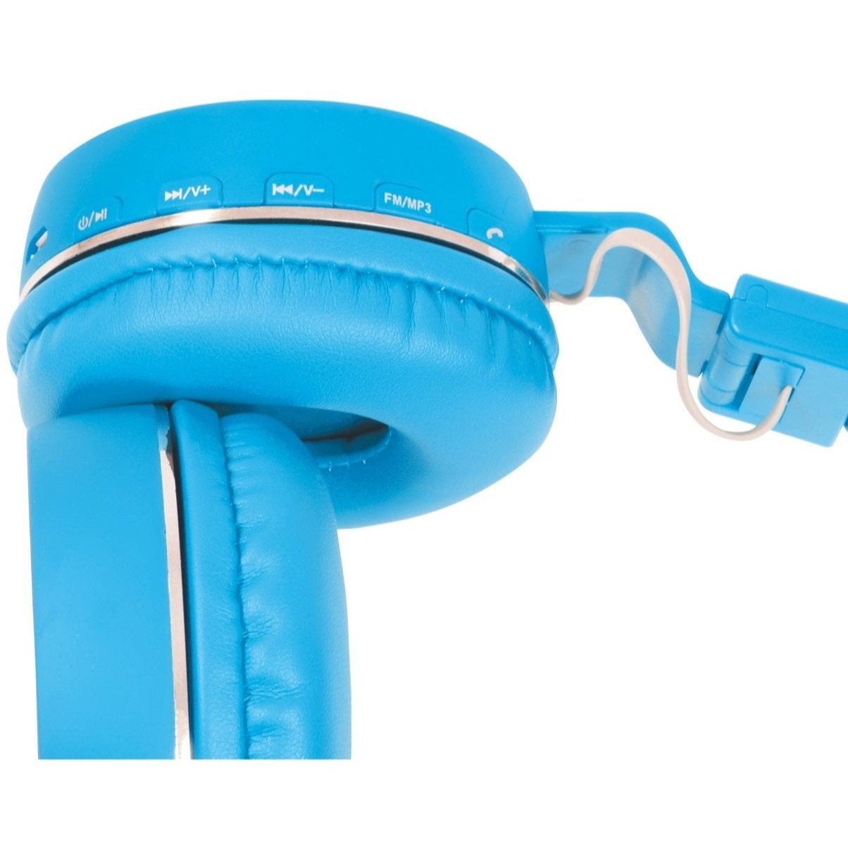 Bluetooth Headphones RECHARGABLE WIRELESS Music SD Card Slot BLUE