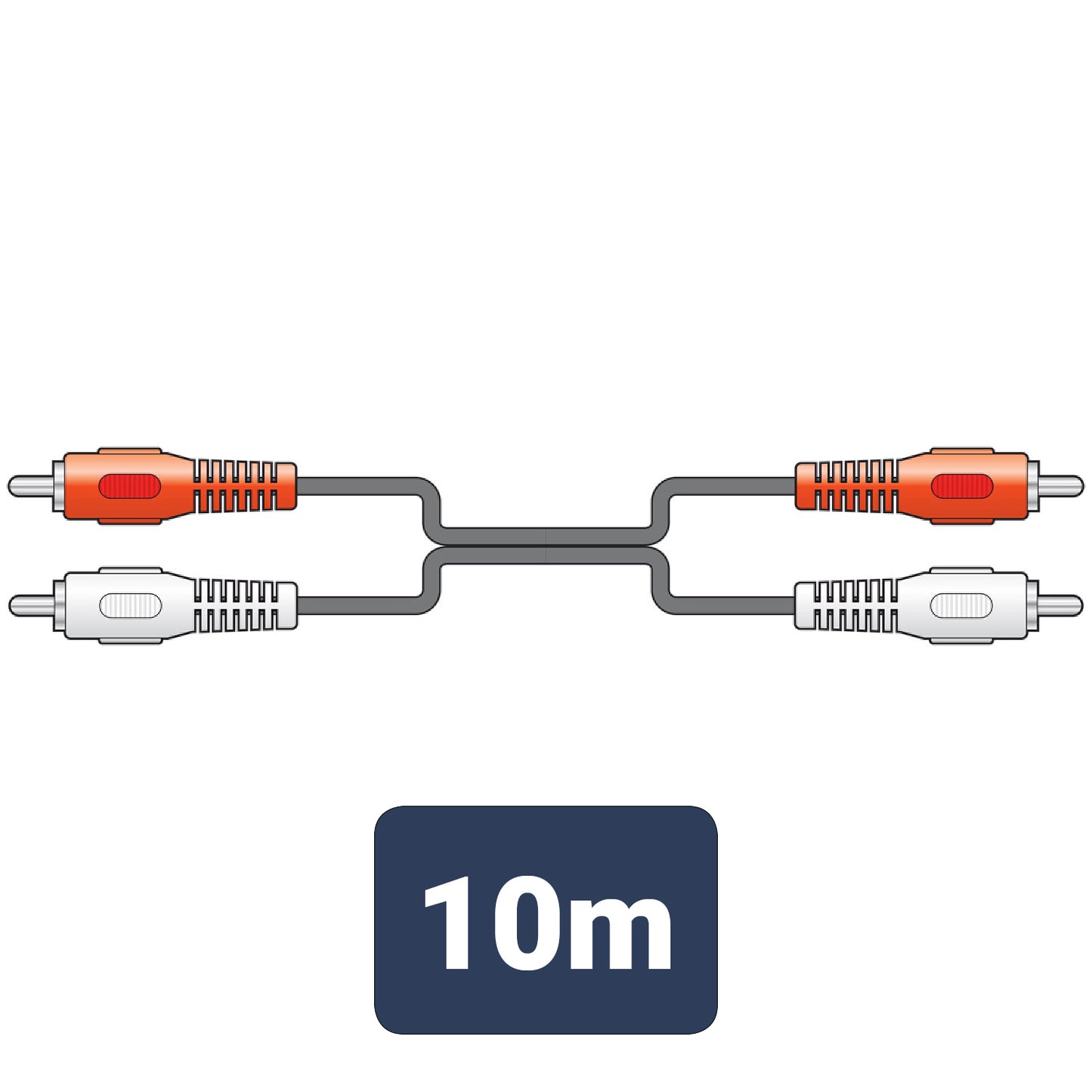 Audio Lead 2 x RCA Plugs to 2 x RCA Plugs Leads 10 m