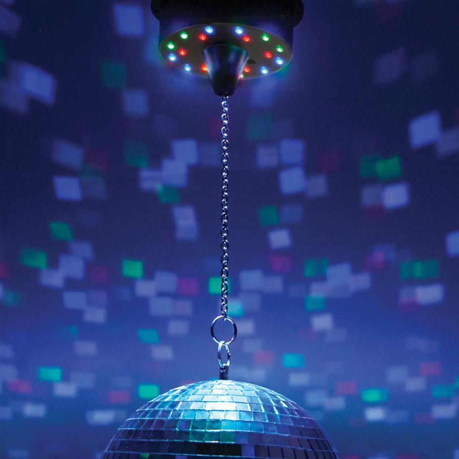 Mirror Ball Motor With LED Lights Battery Operated Disco & Party Light Effect