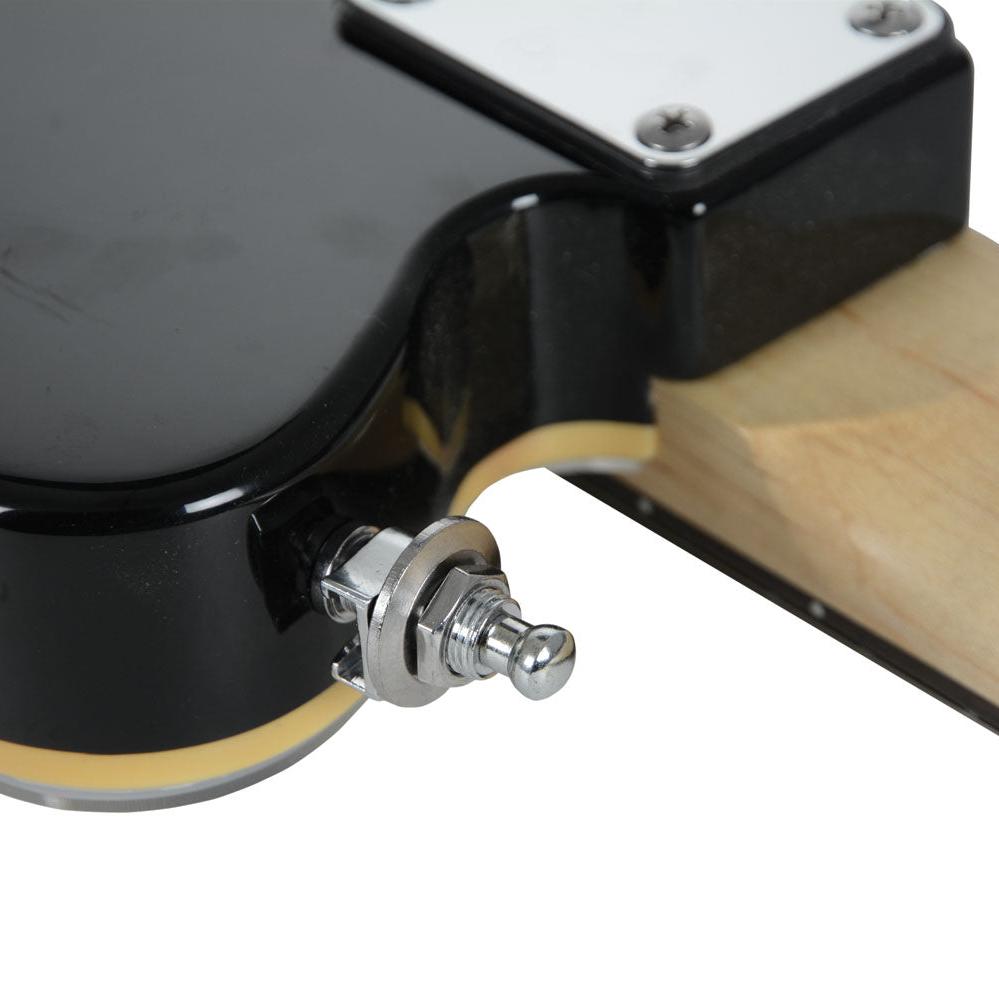 Guitar Strap Lock PAIR Silver Spring Loaded Locking Mechanism Safe Instrument