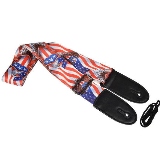 Guitar Strap USA AMERICAN Flag & Eagle Deluxe Printed Design