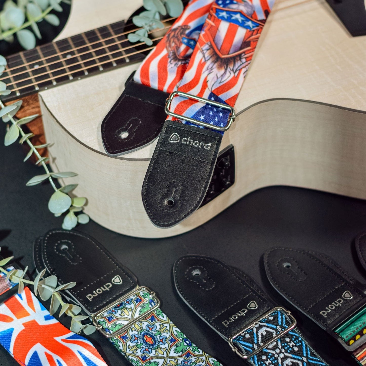 Guitar Strap USA AMERICAN Flag & Eagle Deluxe Printed Design