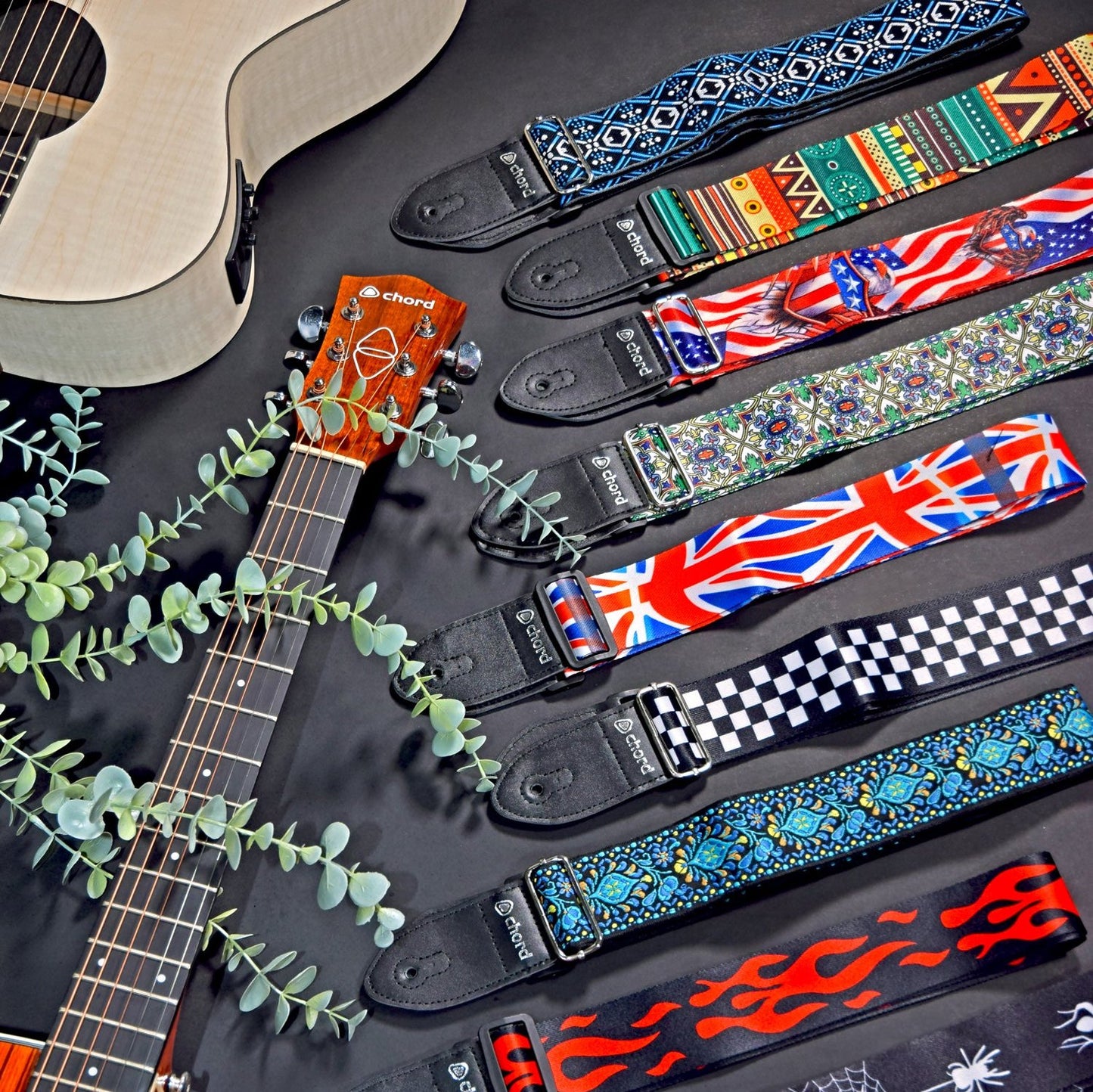 Guitar Strap USA AMERICAN Flag & Eagle Deluxe Printed Design