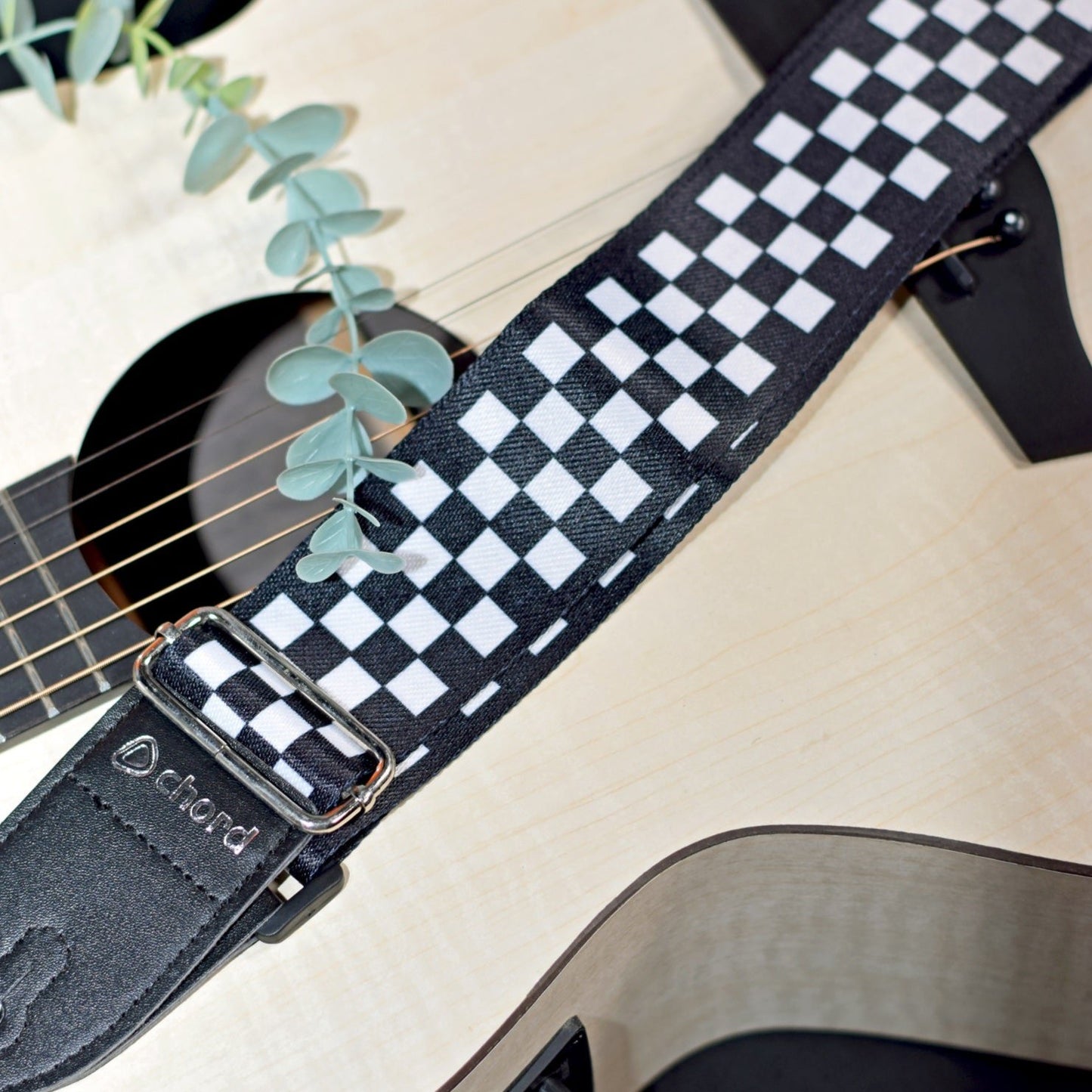 Guitar Strap Two-Tone Check Deluxe Printed Design