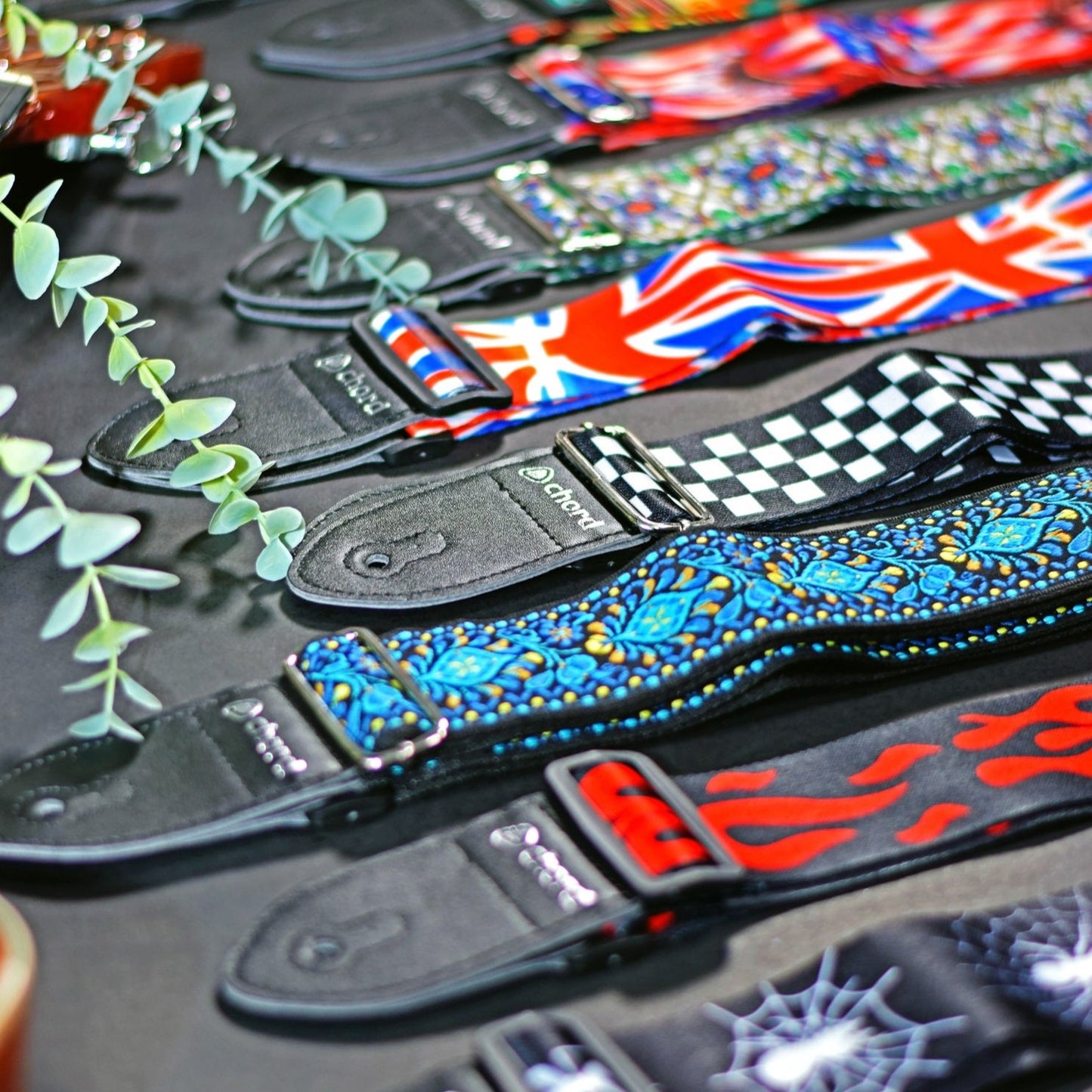 Guitar Strap Two-Tone Check Deluxe Printed Design