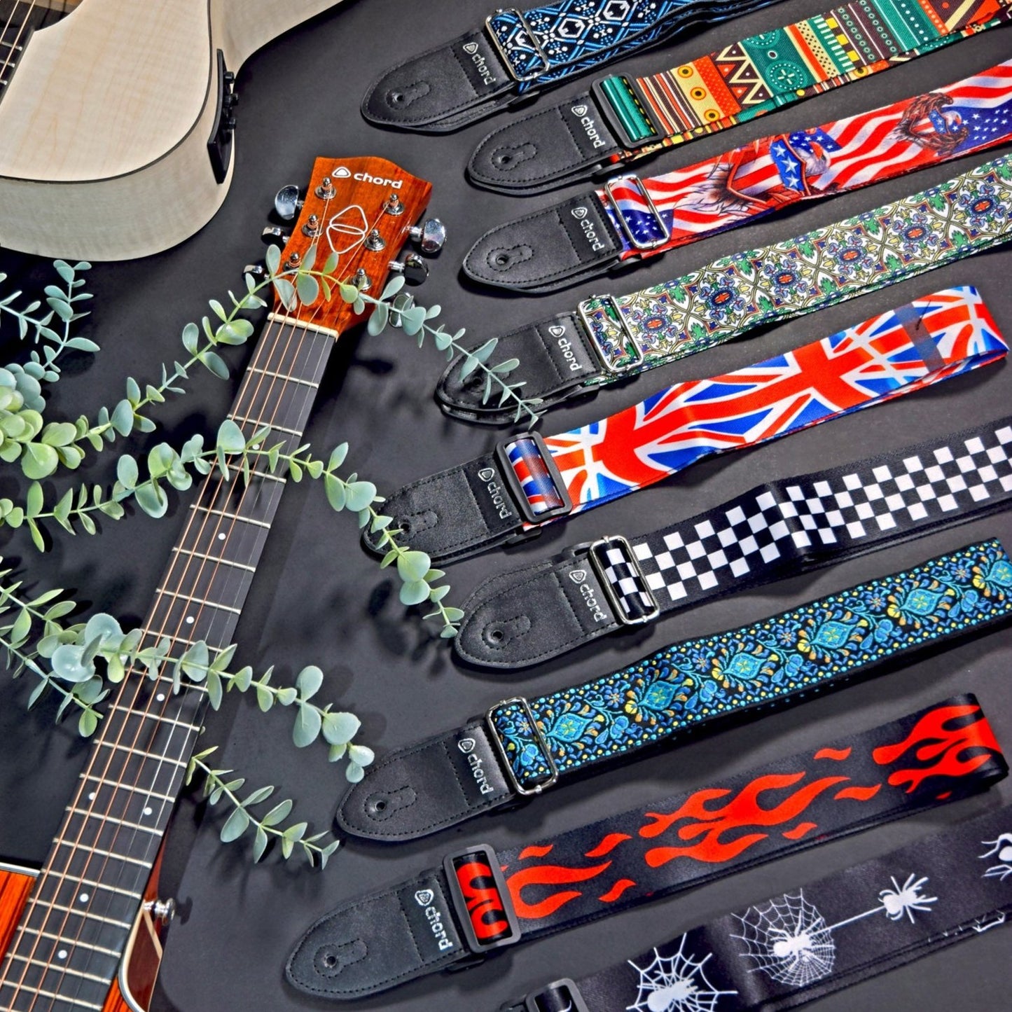 Guitar Strap Two-Tone Check Deluxe Printed Design