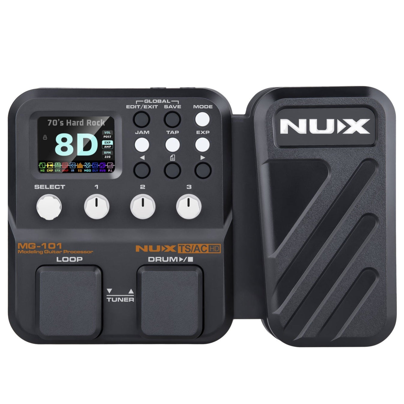 Multi-Effect Guitar Pedal Drum Machine Looper Processor NU-X MG-101