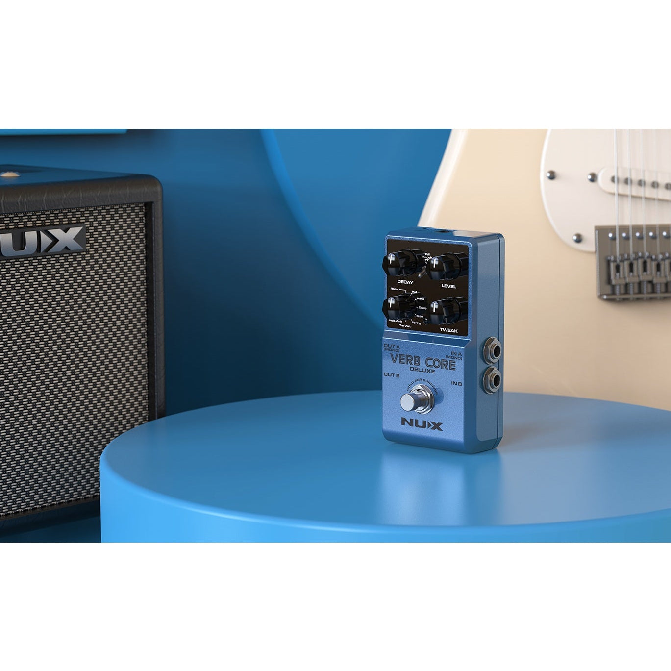 Nu-X Verb Core Deluxe Electric Guitar Reverb Effects Pedal