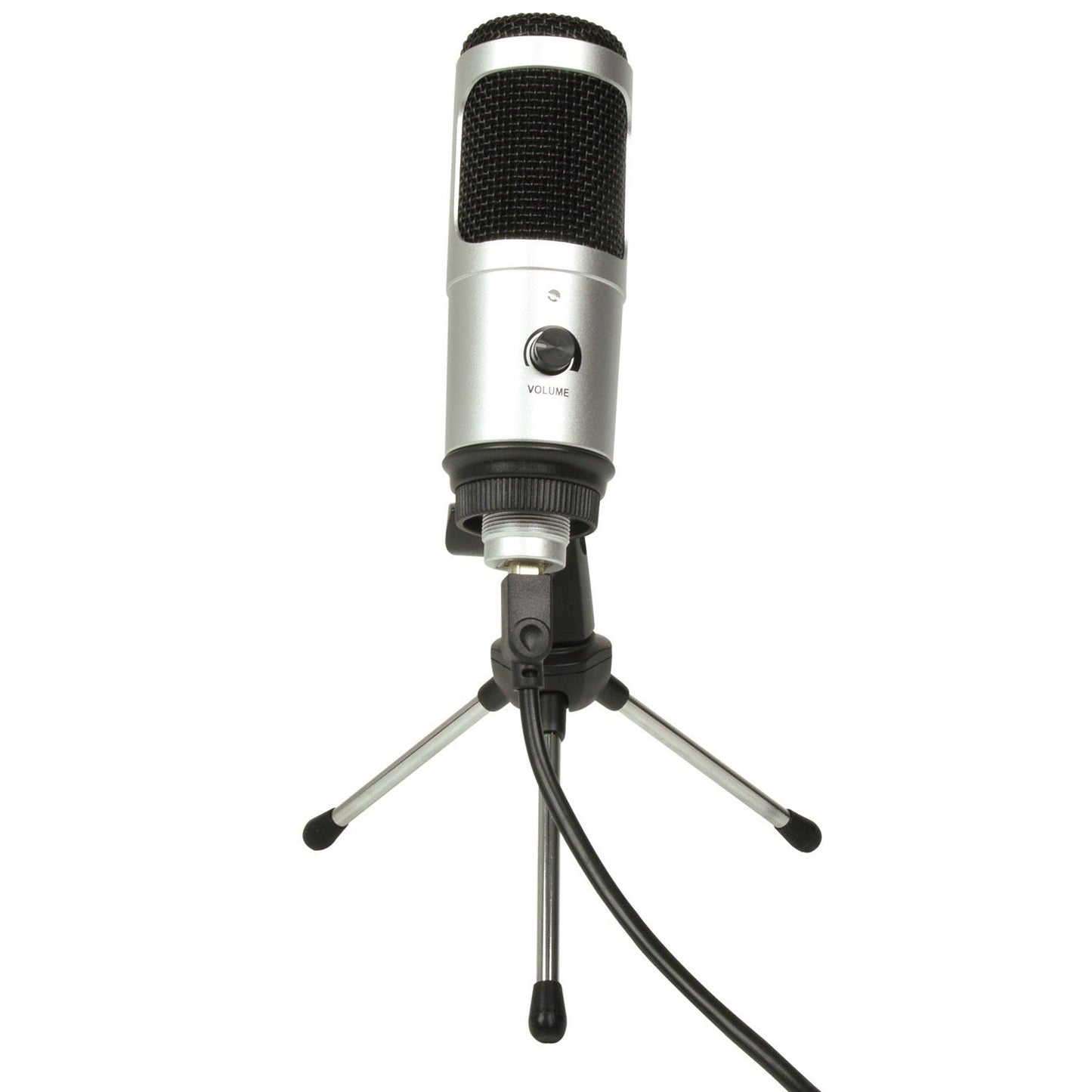 USB Microphone With Desk Top Stand & Cable + Vol Control - Citronic CU-POD2