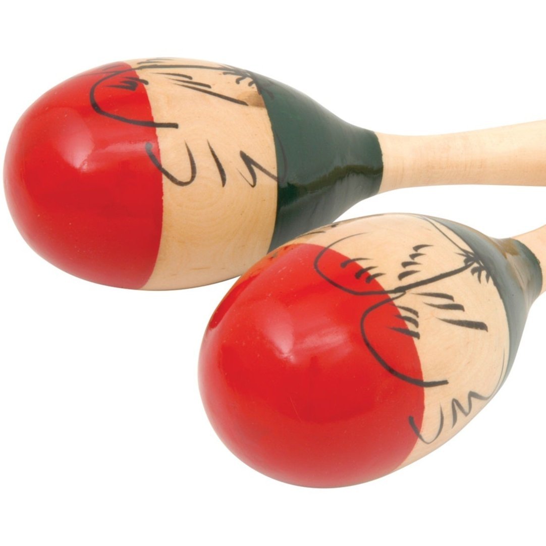 Maracas 10" Pair - Traditional Painted Finish (Hand Percussion Instrument)
