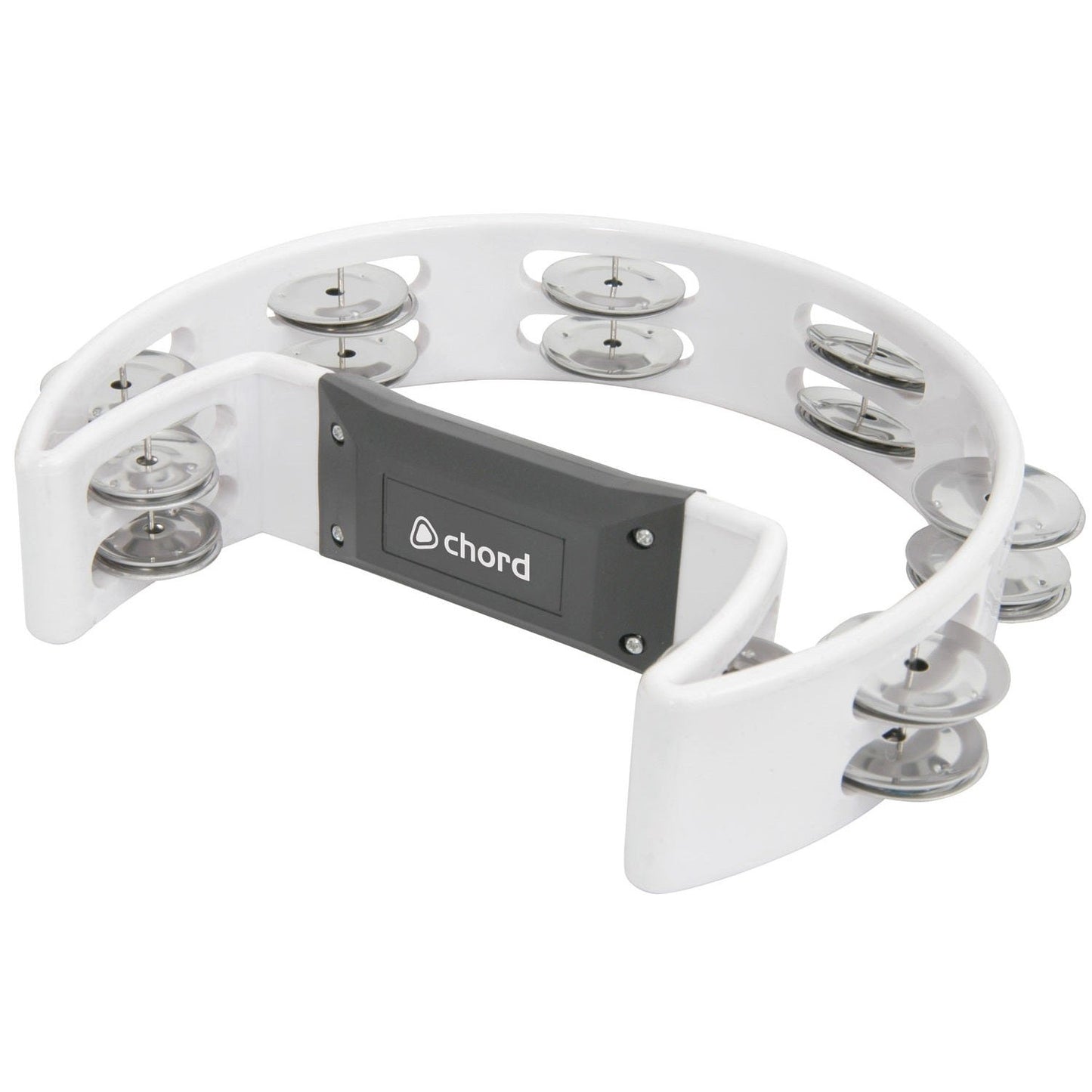 Tambourine WHITE Single D / Half Moon Jingles Shaker Hand Percussion Instrument