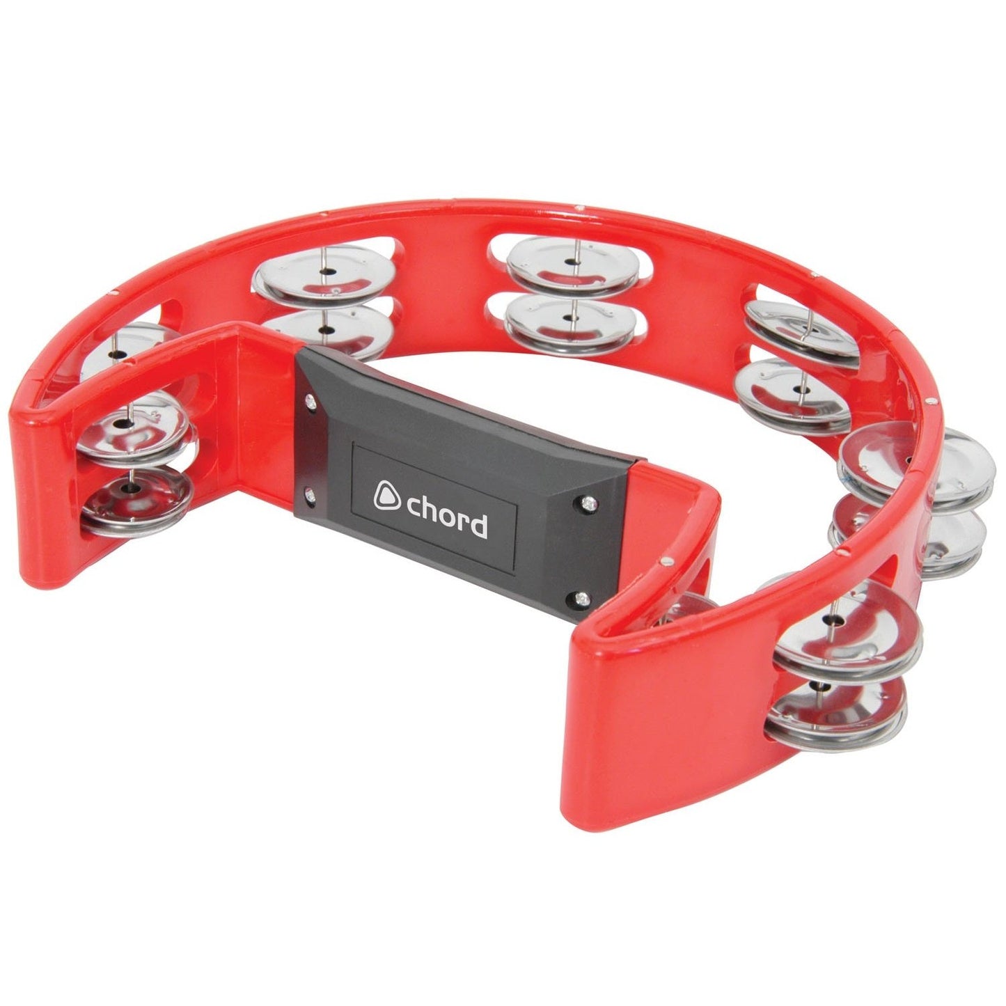 Tambourine RED Single D / Half Moon Jingles Shaker Percussion Instrument