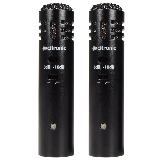 Condenser Microphones Stereo Pair Citronic ECM20 Instrument / Choral Mics