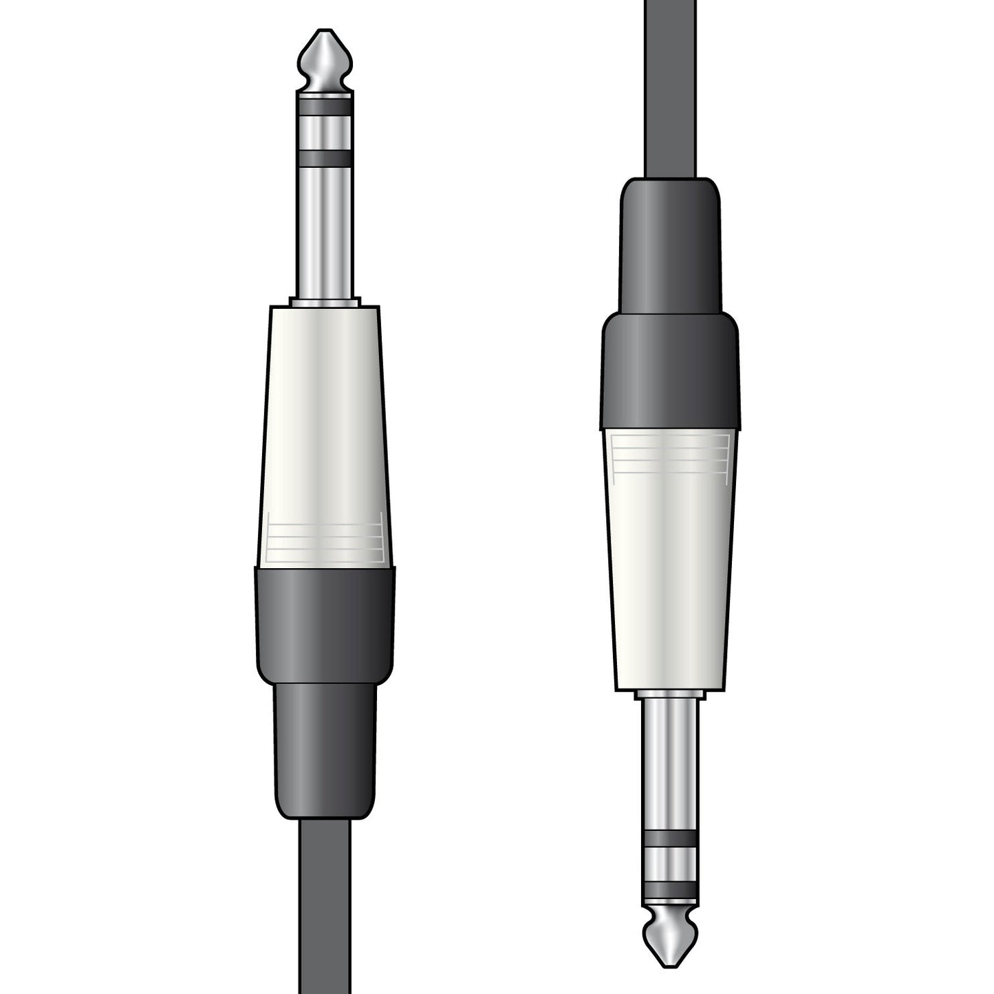 Shielded Audio Cable 6.3mm TRS Jack Plug - 6.3mm TRS Jack Plug