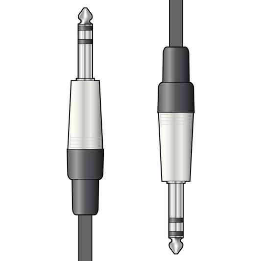 Shielded Audio Cable 6.3mm TRS Jack Plug - 6.3mm TRS Jack Plug