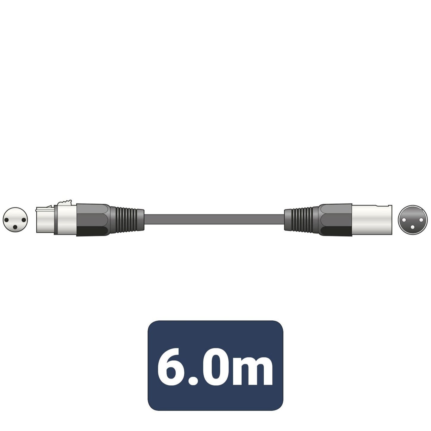 Microphone Lead XLR Female - XLR Male Cable 6 m