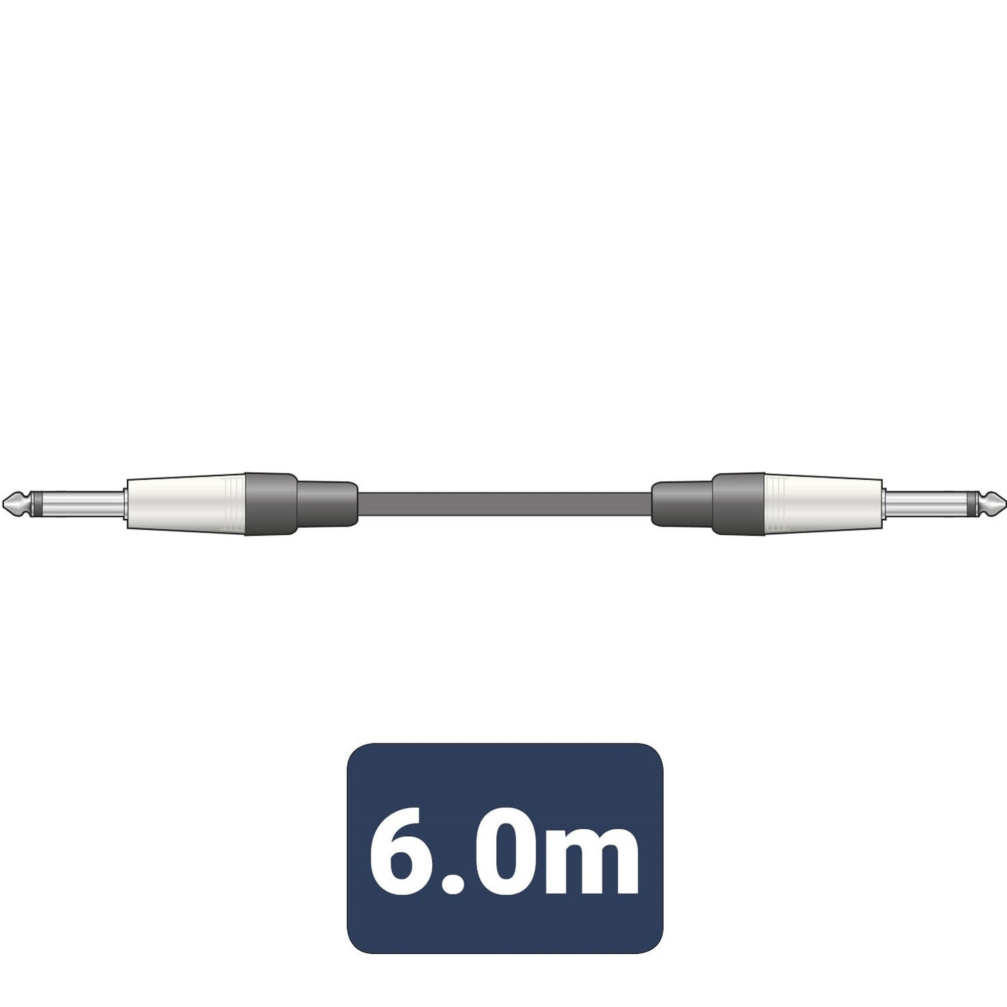 Guitar Lead 6 m - 6.3mm Mono Jack Plug Cable