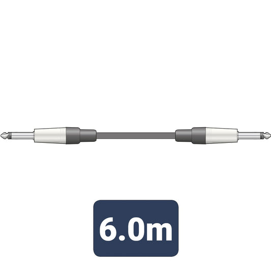 Guitar Lead 6 m - 6.3mm Mono Jack Plug Cable