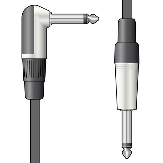 Guitar Lead Right Angled 6.3 mm Jack Plug - 6.3 mm Jack Plug