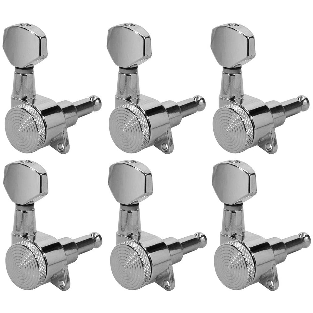 Locking Machine Head Set Chrome 6 In A Line Low Gearing 19:1