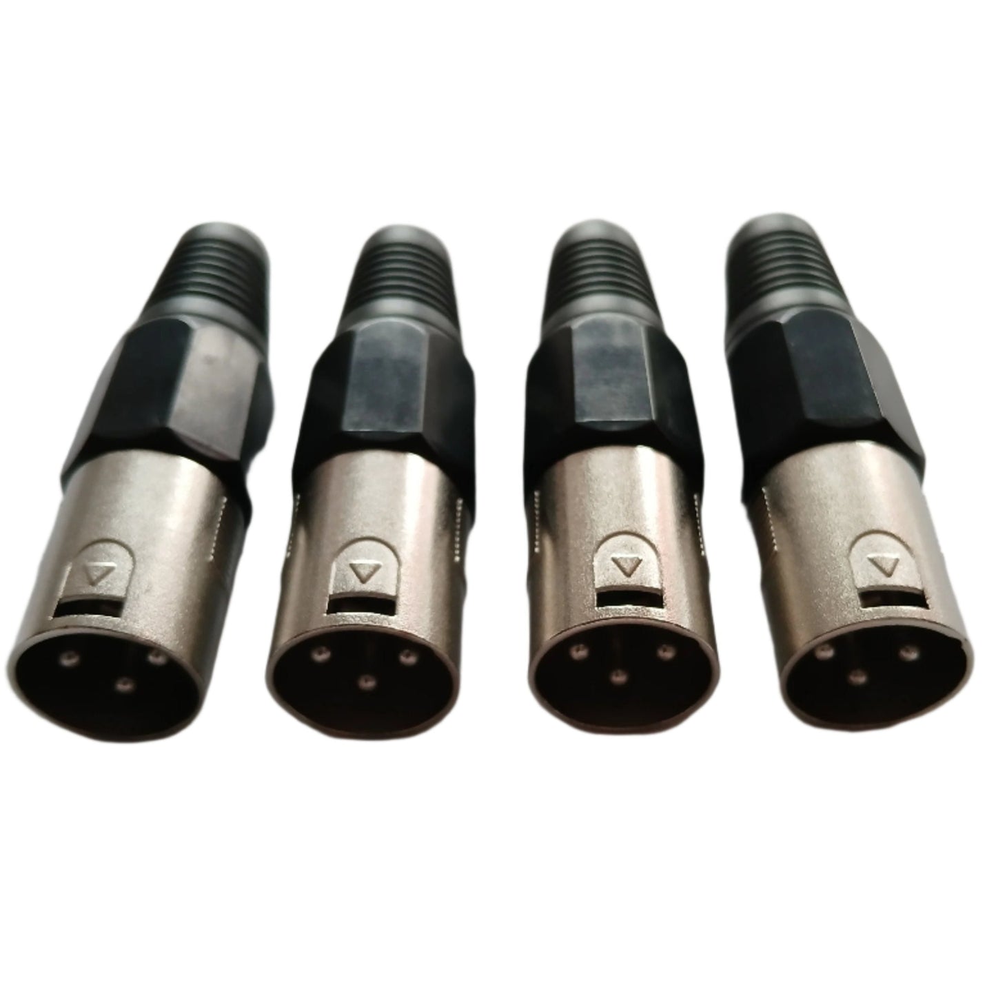 XLR 3-pin Male Plug Connector (Set of 4) Microphone Line Cable