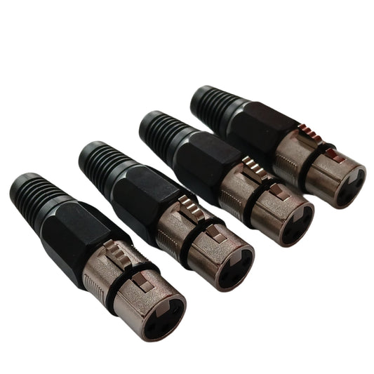 XLR 3-pin Female Socket Connector (Set of 4) Microphone Line Cable