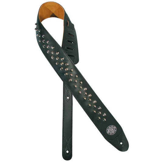 Biker Series Guitar Strap Chrome Buttons- Gaucho GST-284-BK