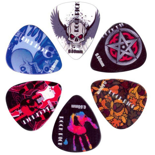 Rock Pick Plectrums 6 Piece Set - 0.6 mm