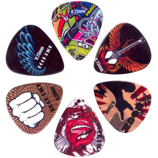 Rock Pick Plectrums 6 Piece Set - 0.73 mm