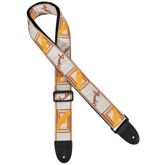 Fender Guitar Strap Monogrammed PVC Underside - Brown/Orange/White