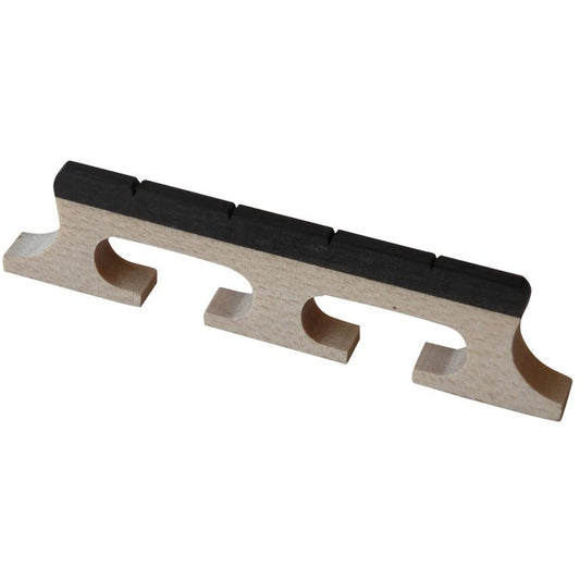 Banjo Bridge For 4 String 1/2" 3 Leg Maple With Ebony Insert