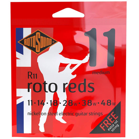 Electric Guitar Strings 11-48 Reds FREE 1st STRING RotoSound R11