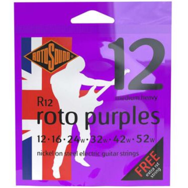 Electric Guitar Strings 12-52 Purples FREE 1st STRING RotoSound R12
