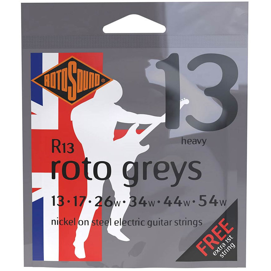 Electric Guitar Strings 13-54 Greys FREE 1st STRING RotoSound R13