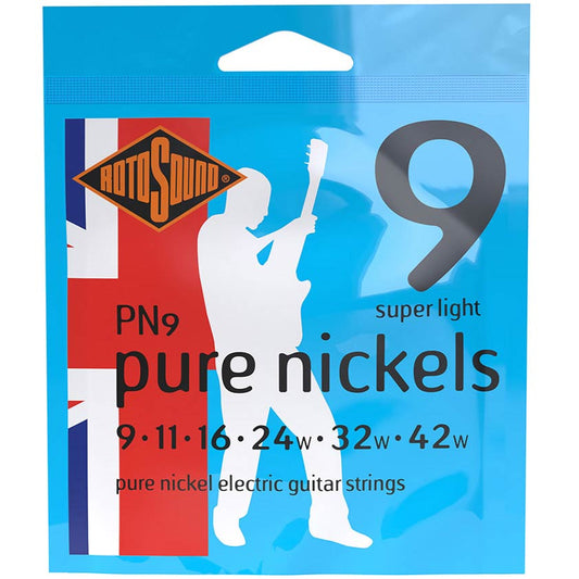 RotoSound Electric Guitar Strings 9-42 - Pure Nickel PN9
